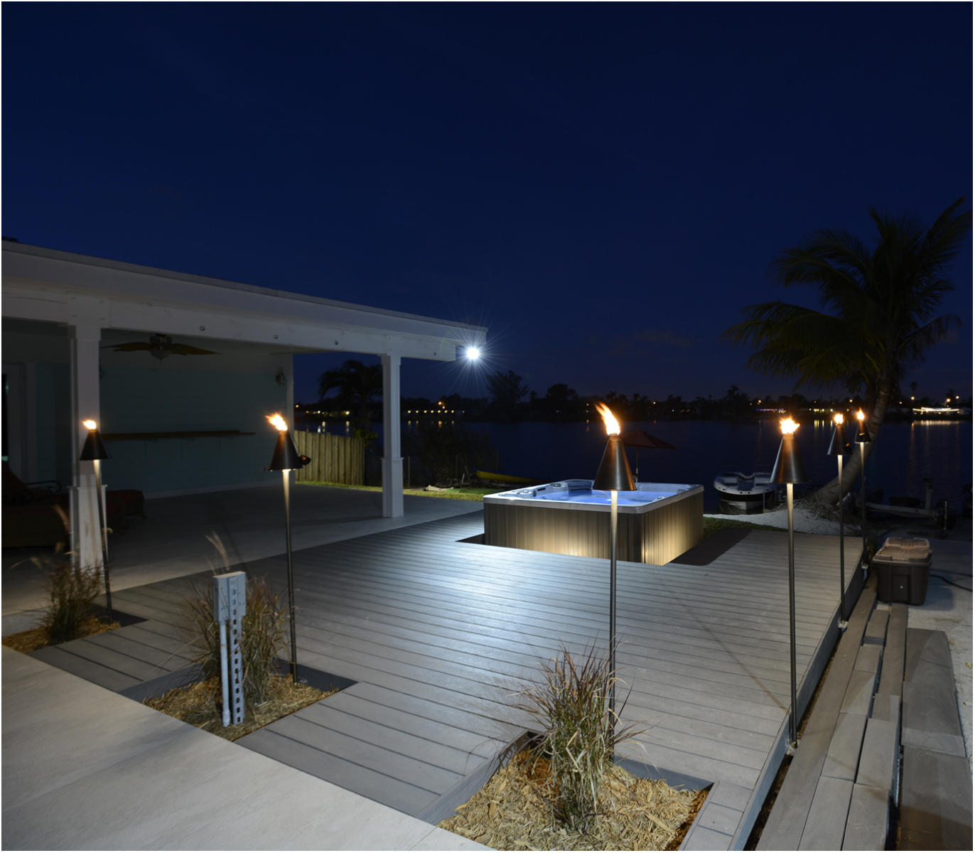 Basadre Home: Patio at Night